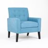 Fabric Accent Chair for Living Room, Bedroom Button Tufted Upholstered Comfy Reading Accent Chairs Sofa (Blue)