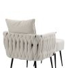 COOLMORE Velvet Accent Chair Modern Upholstered Armchair Tufted Chair with Metal Frame, Single Leisure Chairs for Living Room