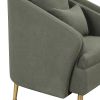 Mid-Century Accent Chair Arm Chair with Lumbar Pillow and Metal legs, Upholstered Accent Chair for Living Room, Bedroom,Seaweed Green