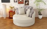 Swivel Accent Barrel Chair with 5 Movable Pillow 360 Degree Swivel Round Sofa Chair for Living Room,Bedroom, Hotel, Beige