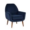 Astrid Mid-Century Navy Blue Velvet Arm Chair