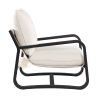 Blaire Sling Chair Upholstered in Oatmeal Fabric with Metal Frame