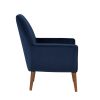 Astrid Mid-Century Navy Blue Velvet Arm Chair