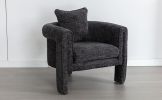 Modern Style Accent Chair Armchair for Living Room, Bedroom, Guest Room,Office,Rock Black