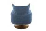 Classic Mid-Century 360-degree Swivel Accent Chair, Blue Linen