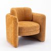 Mid Century Modern Barrel Accent Chair Armchair for Living Room, Bedroom, Guest Room,Office, pumpkin orange