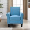 Accent Chairs, Comfy Sofa Chair, Armchair for Reading, Living Room, Bedroom, Office, Waiting Room, Linen fabric, Light Blue