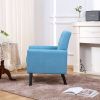 Fabric Accent Chair for Living Room, Bedroom Button Tufted Upholstered Comfy Reading Accent Chairs Sofa (Blue)