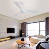 52 Inch Ceiling Fan Without Light with Remote Control 6 Speed Quiet Reversible DC Motor