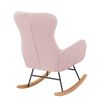 PINK teddy fabric rocking chair