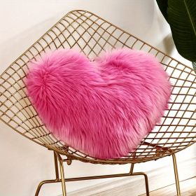 1pc Love Heart Plush Pillow - Soft and Cozy Indoor Sofa Chair Bed Cushion for Home Decoration - Removable and Machine Washable (Color: Rose Red)