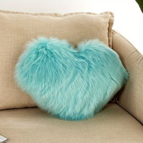 1pc Love Heart Plush Pillow - Soft and Cozy Indoor Sofa Chair Bed Cushion for Home Decoration - Removable and Machine Washable (Color: Light Blue)