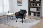 Velvet Accent Chair Modern Upholstered Armchair Tufted Chair with Metal Frame, Single Leisure Chairs for Living Room Bedroom Office Balcony