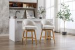 COOLMORE Bar Stools Set of 2 Counter Height Chairs with Footrest for Kitchen, Dining Room And 360 Degree Swivel