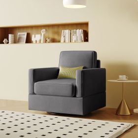 U_Style Upholstered Swivel Barrel Chair,Modern Arm Chair for Living Room and Bedroom (Color: as Pic)