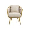 COOLMORE Velvet Accent Chair Modern Upholstered Armchair Tufted Chair with Metal Frame, Single Leisure Chairs for Living Room Bedroom Office Balcony