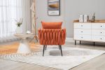 COOLMORE Velvet Accent Chair Modern Upholstered Armchair Tufted Chair with Metal Frame, Single Leisure Chairs for Living Room Bedroom