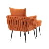 COOLMORE Velvet Accent Chair Modern Upholstered Armchair Tufted Chair with Metal Frame, Single Leisure Chairs for Living Room Bedroom