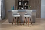 COOLMORE Swivel Bar Stools with Backrest Footrest , with a fixed height of 360 degrees