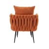 COOLMORE Velvet Accent Chair Modern Upholstered Armchair Tufted Chair with Metal Frame, Single Leisure Chairs for Living Room Bedroom