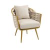 COOLMORE Velvet Accent Chair Modern Upholstered Armchair Tufted Chair with Metal Frame, Single Leisure Chairs for Living Room Bedroom Office Balcony