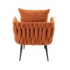 COOLMORE Velvet Accent Chair Modern Upholstered Armchair Tufted Chair with Metal Frame, Single Leisure Chairs for Living Room Bedroom