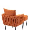 COOLMORE Velvet Accent Chair Modern Upholstered Armchair Tufted Chair with Metal Frame, Single Leisure Chairs for Living Room Bedroom