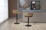 COOLMORE Swivel Bar Stools Set of 2 Adjustable Counter Height Chairs with Footrest for Kitchen, Dining Room 2PC/SET