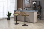 COOLMORE Swivel Bar Stools Set of 2 Adjustable Counter Height Chairs with Footrest for Kitchen, Dining Room 2PC/SET