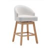 COOLMORE Bar Stools Set of 2 Counter Height Chairs with Footrest for Kitchen, Dining Room And 360 Degree Swivel