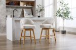 COOLMORE Bar Stools Set of 2 Counter Height Chairs with Footrest for Kitchen, Dining Room And 360 Degree Swivel