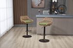 COOLMORE Swivel Bar Stools Set of 2 Adjustable Counter Height Chairs with Footrest for Kitchen, Dining Room 2PC/SET