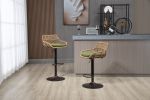 COOLMORE Swivel Bar Stools Set of 2 Adjustable Counter Height Chairs with Footrest for Kitchen, Dining Room 2PC/SET