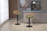 COOLMORE Swivel Bar Stools Set of 2 Adjustable Counter Height Chairs with Footrest for Kitchen, Dining Room 2PC/SET