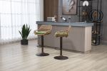 COOLMORE Swivel Bar Stools Set of 2 Adjustable Counter Height Chairs with Footrest for Kitchen, Dining Room 2PC/SET